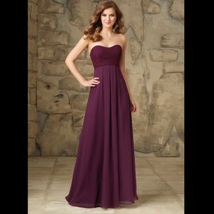 Morilee Eggplant Chiffon Bridesmaid Dress
